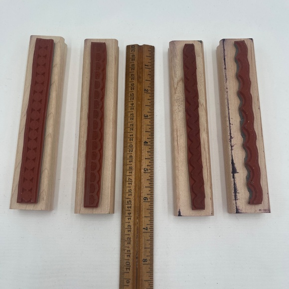 Stampin’ Up! Trimtastic - Set of 4 Lace Border Rubber Wood Mounted Stamps - Picture 3 of 4